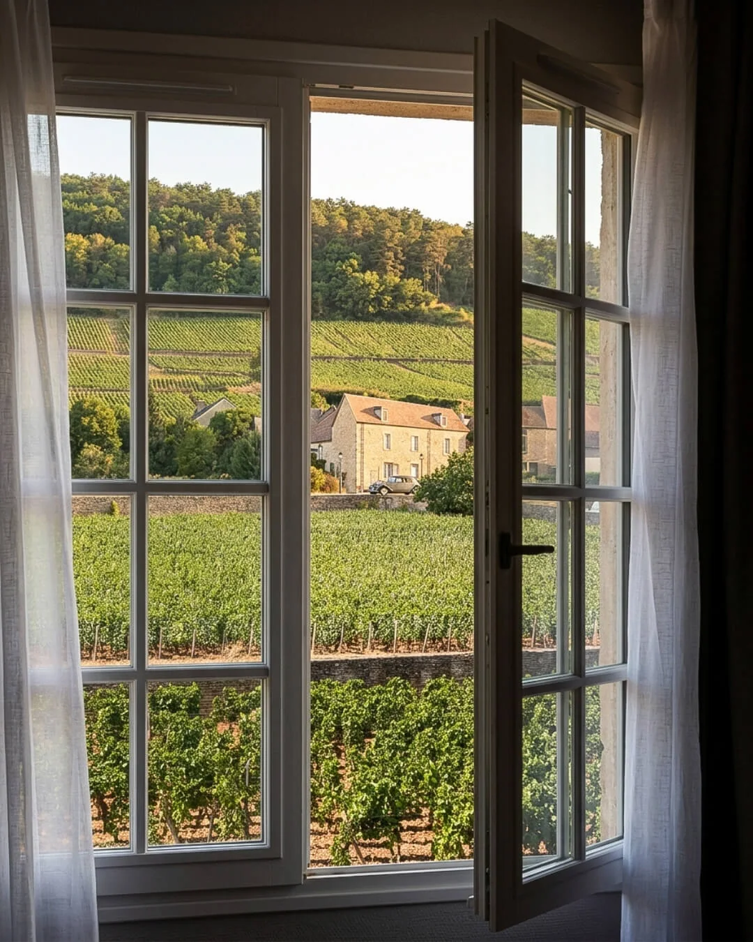 La chambre et sa vue sur les vignes
